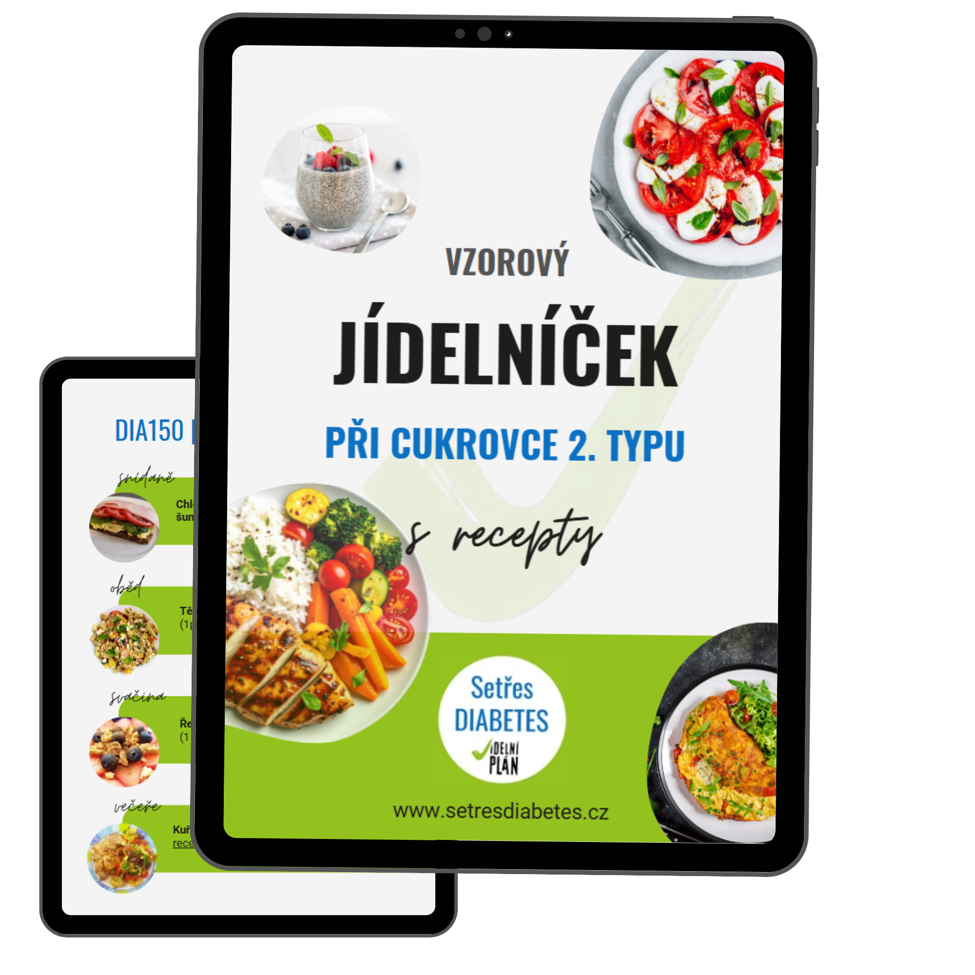 Vzorový jídelníček při cukrovce 2. typu — náhled e-knihy na tabletu a mobilu